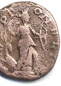 Монета древнего Херсонеса с изображением покровительницы города Дианы-охотницы