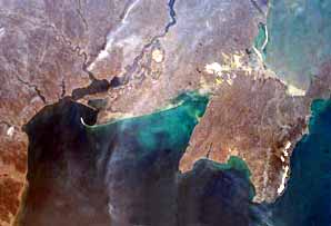 Черное море и Крым. Вид из космоса